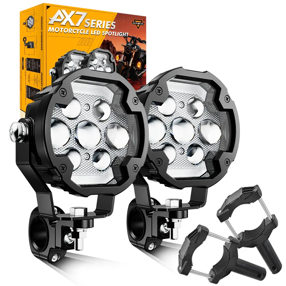 🆕4.2 Inch Motorcycle Auxiliary LED Spotlight, 72W AX7 Series Dual Color Switchback Driving Fog Light with 3+4 Modes For Motorcycle Jeep SUV ATV Truck | 2PCS/Set - Image 17