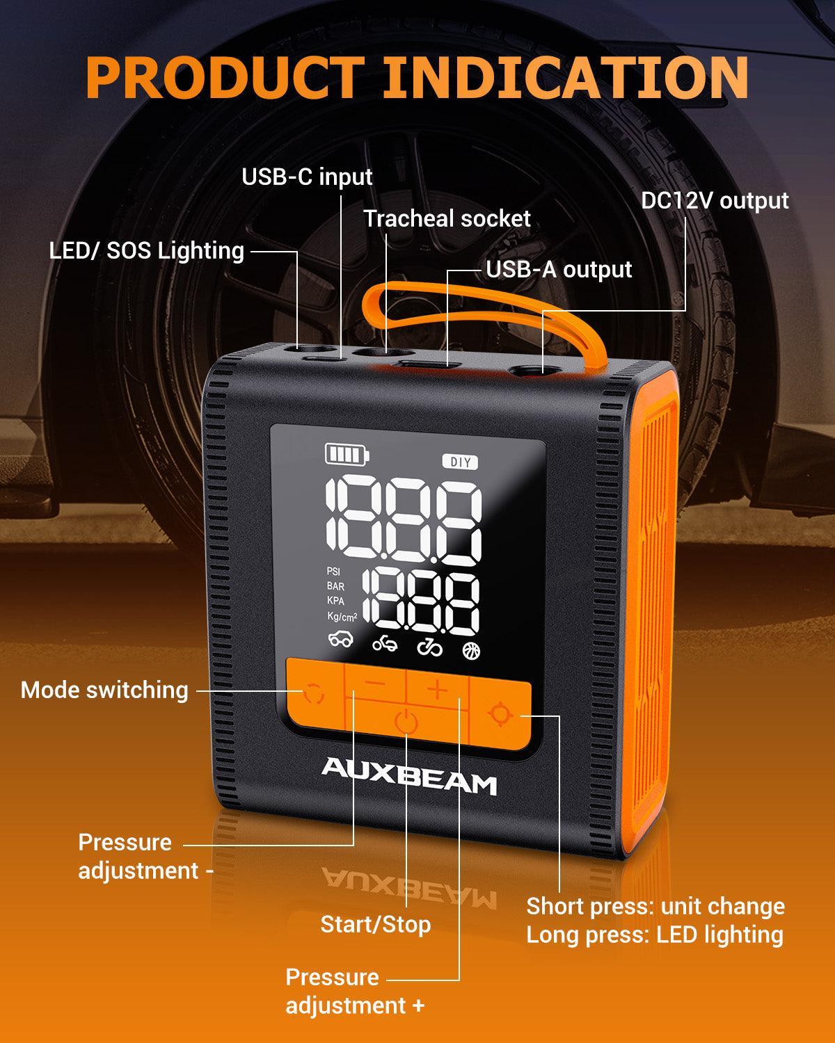 🆕Model-H4 19mm Cylinder Portable Car Tire Inflator Air Compressor Pump for Pickup Truck Car Motorcycle Bike Ball - Image 3