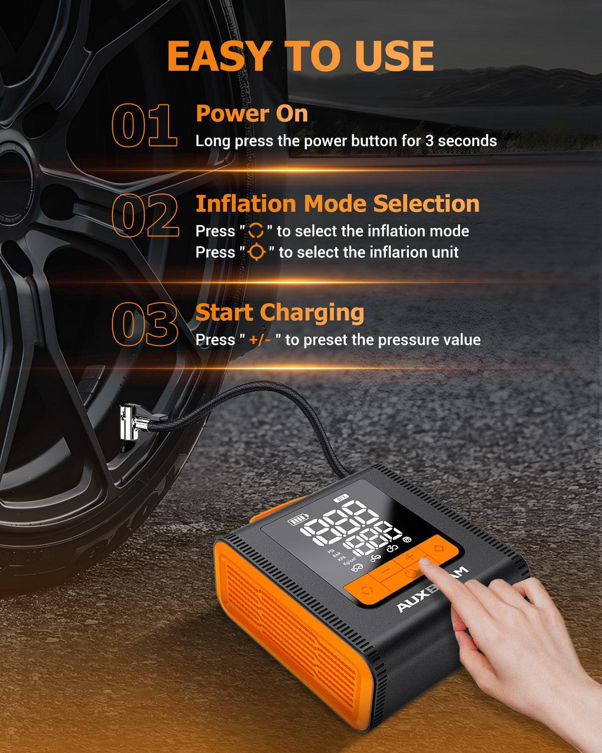 🆕Model-H4 19mm Cylinder Portable Car Tire Inflator Air Compressor Pump for Pickup Truck Car Motorcycle Bike Ball - Image 5