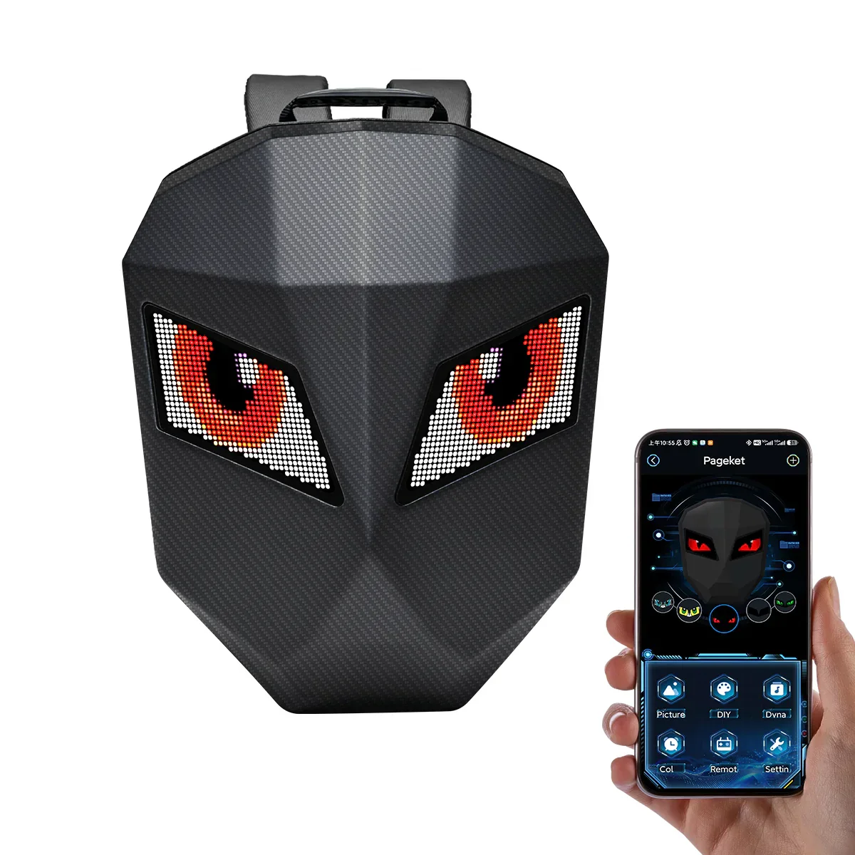 🆕Smart LED Motorcycle Backpack  – DIY Display, Waterproof, Fits Helmet - Image 10