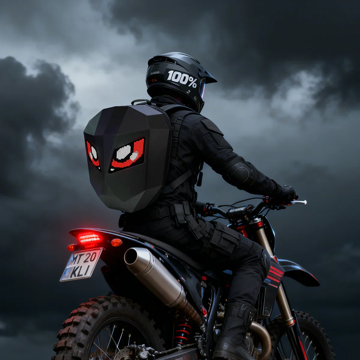 🆕Smart LED Motorcycle Backpack  – DIY Display, Waterproof, Fits Helmet - Image 3