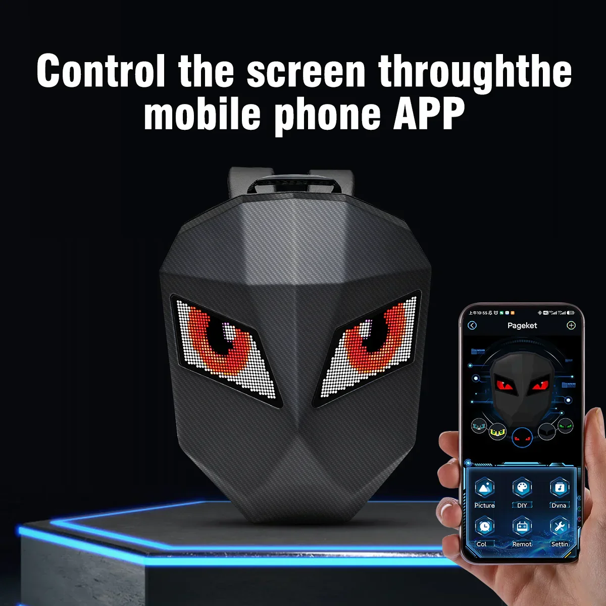 🆕Smart LED Motorcycle Backpack  – DIY Display, Waterproof, Fits Helmet - Image 4
