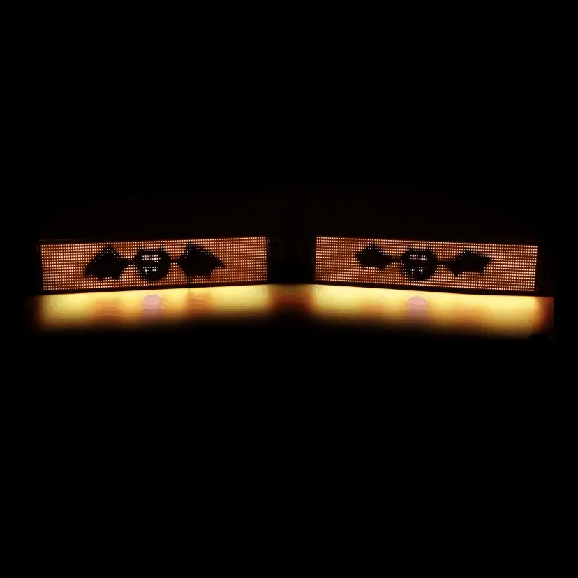 🆕Two-Pack 23.42x4.72in Devil's Eye Atmosphere Light - Flexible Programmable USB Car LED Screen for Windshield, APP Control - Image 11