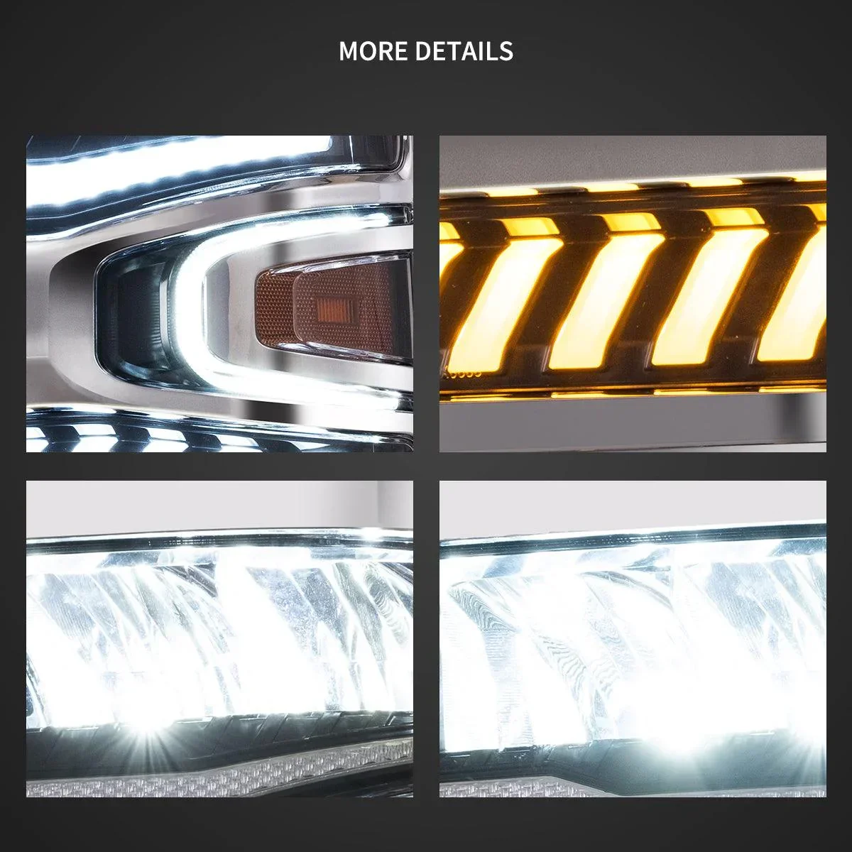 LED Headlight Assembly Reflection Bowl Chrome For 2016-2018 Chevrolet Silverado 1500 4th Gen Facelift - Image 5