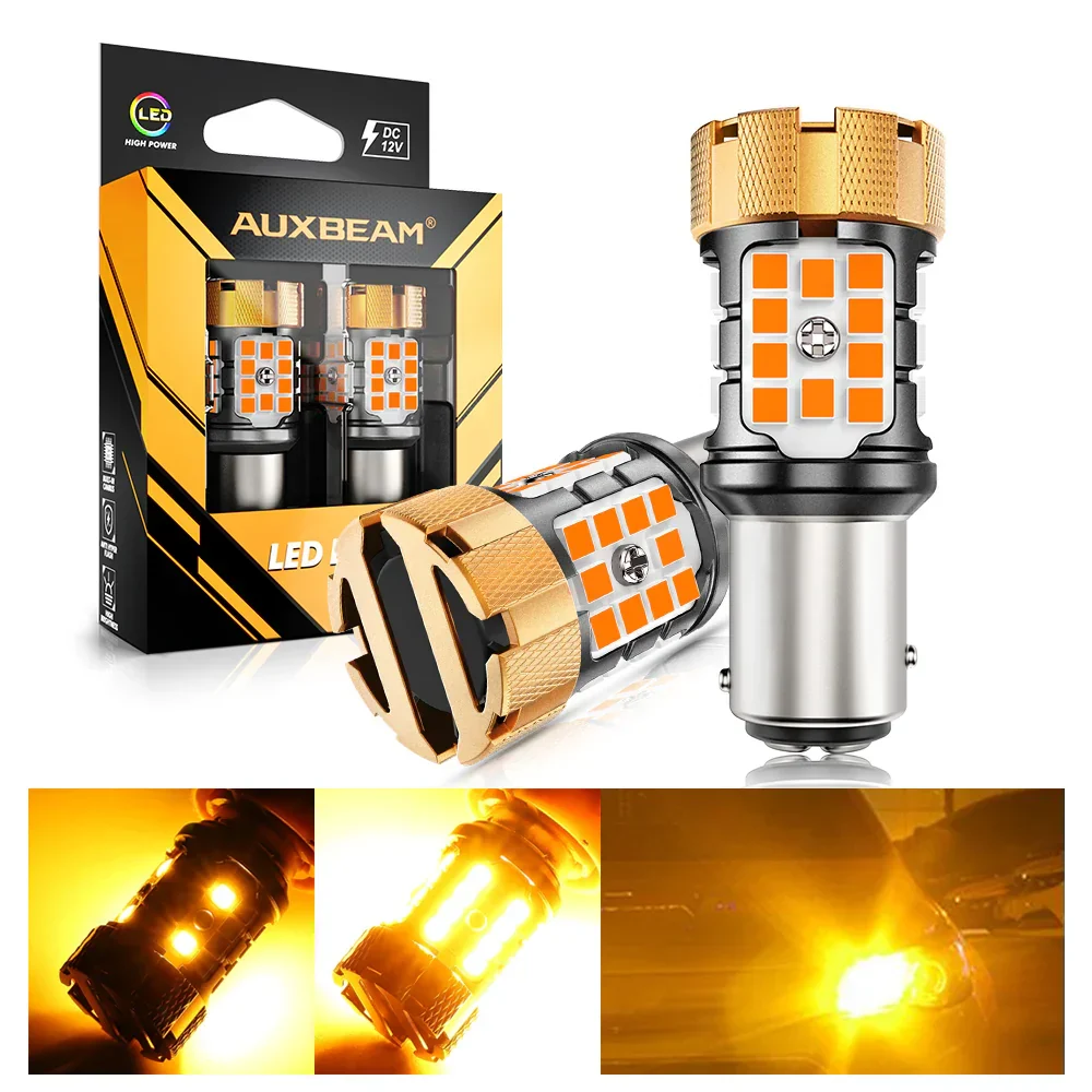 🆕1157 BAY15D LED Turn Signal Light Rear/Front, Side Maker Light Bulbs 50W 4000LMCAN-Bus Error Free 3000K Amber B21-PRO Series |2 Bulbs