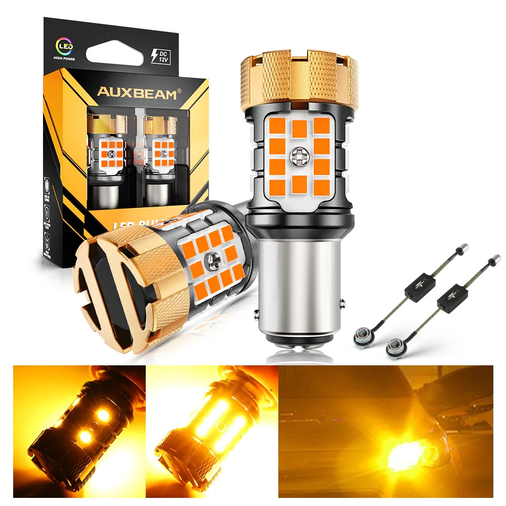 🆕1157 BAY15D LED Turn Signal Light Rear/Front, Side Maker Light Bulbs 50W 4000LMCAN-Bus Error Free 3000K Amber B21-PRO Series |2 Bulbs - Image 10