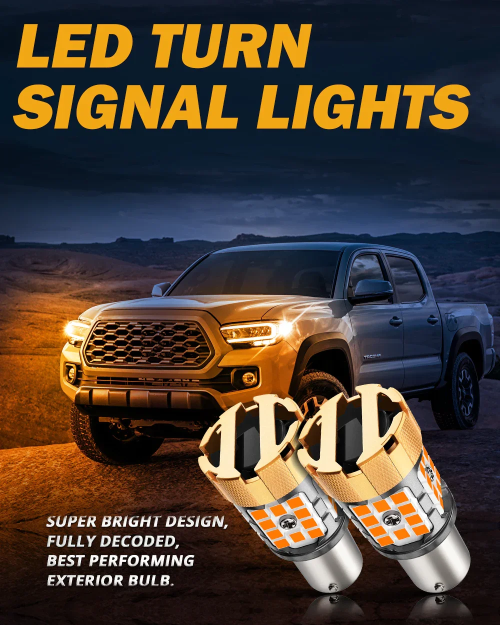🆕1157 BAY15D LED Turn Signal Light Rear/Front, Side Maker Light Bulbs 50W 4000LMCAN-Bus Error Free 3000K Amber B21-PRO Series |2 Bulbs - Image 2