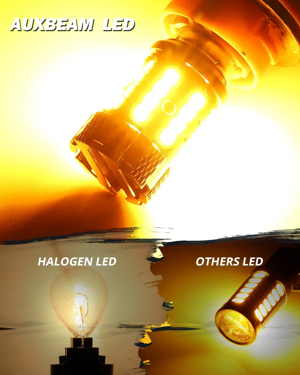 🆕1157 BAY15D LED Turn Signal Light Rear/Front, Side Maker Light Bulbs 50W 4000LMCAN-Bus Error Free 3000K Amber B21-PRO Series |2 Bulbs - Image 6