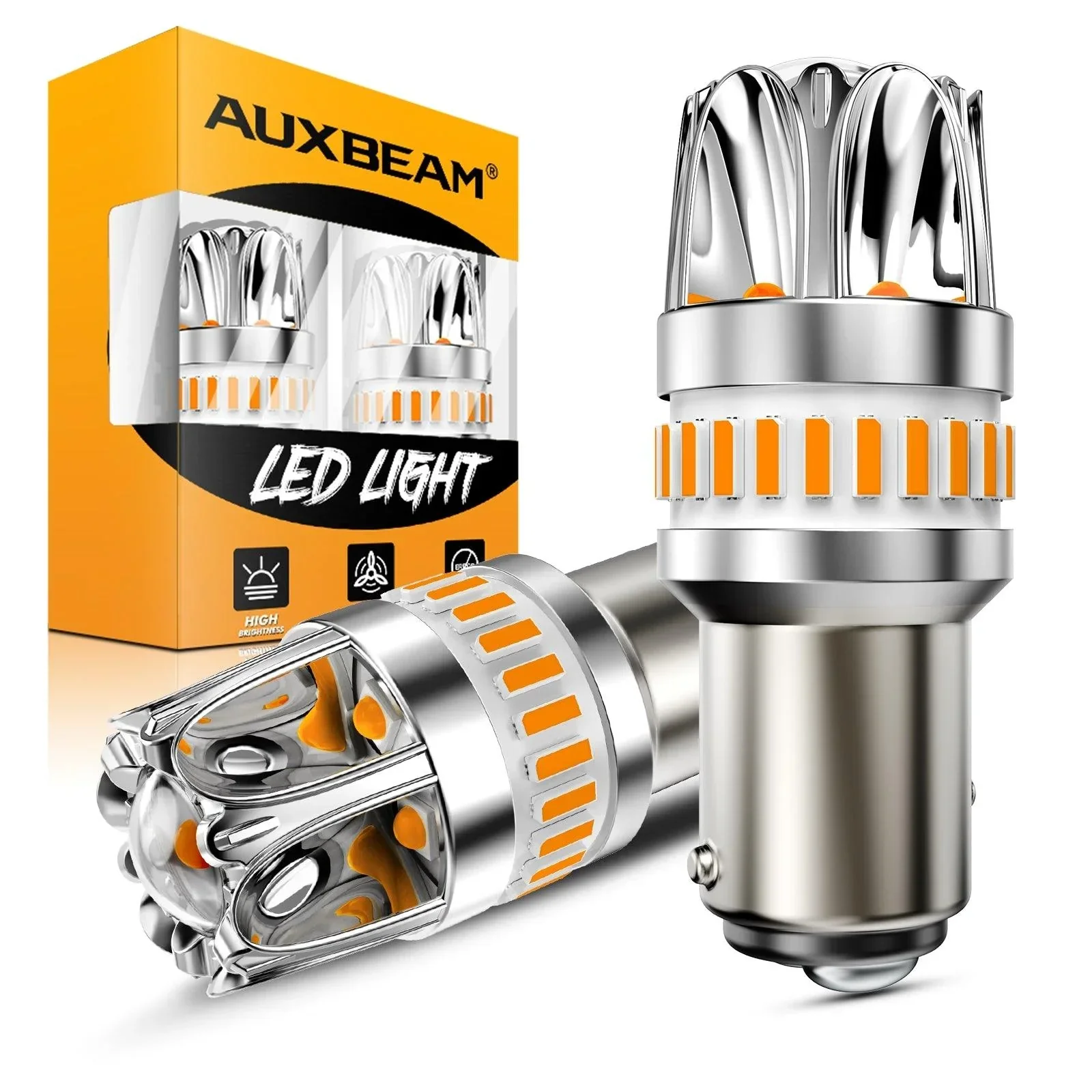1157 BAY15D LED Turn Signal Light Rear/Front, Side Maker Light Bulbs 14W 6000LM CAN-Bus Error Free 3000K Amber Y2 Series | 2 Bulbs - Image 10
