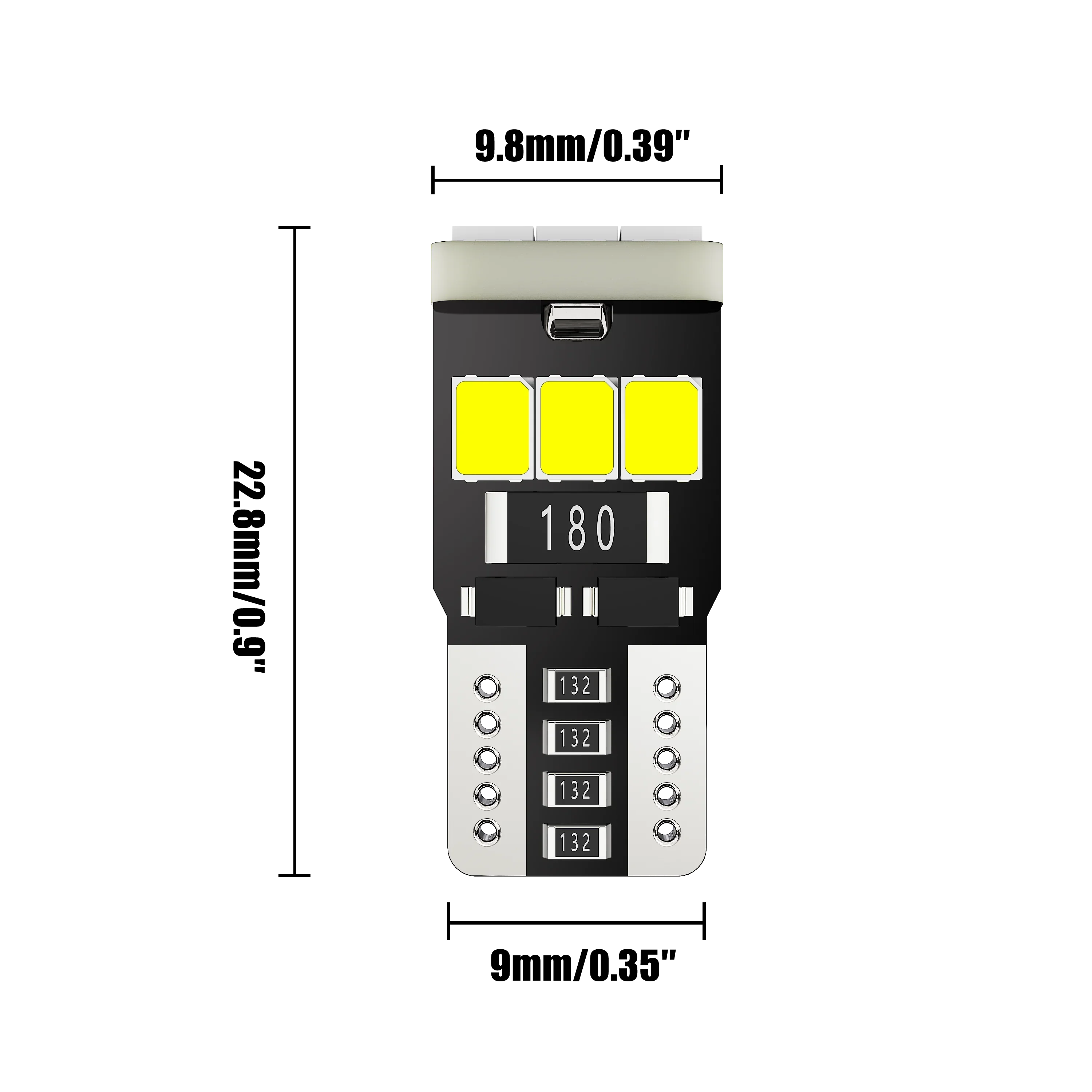 ๐168 2825 W5W T10 LED License Plate/Side Marker/Interior Light Bulb 5W 300% Brighter CANBUS Error Free White - Image 8