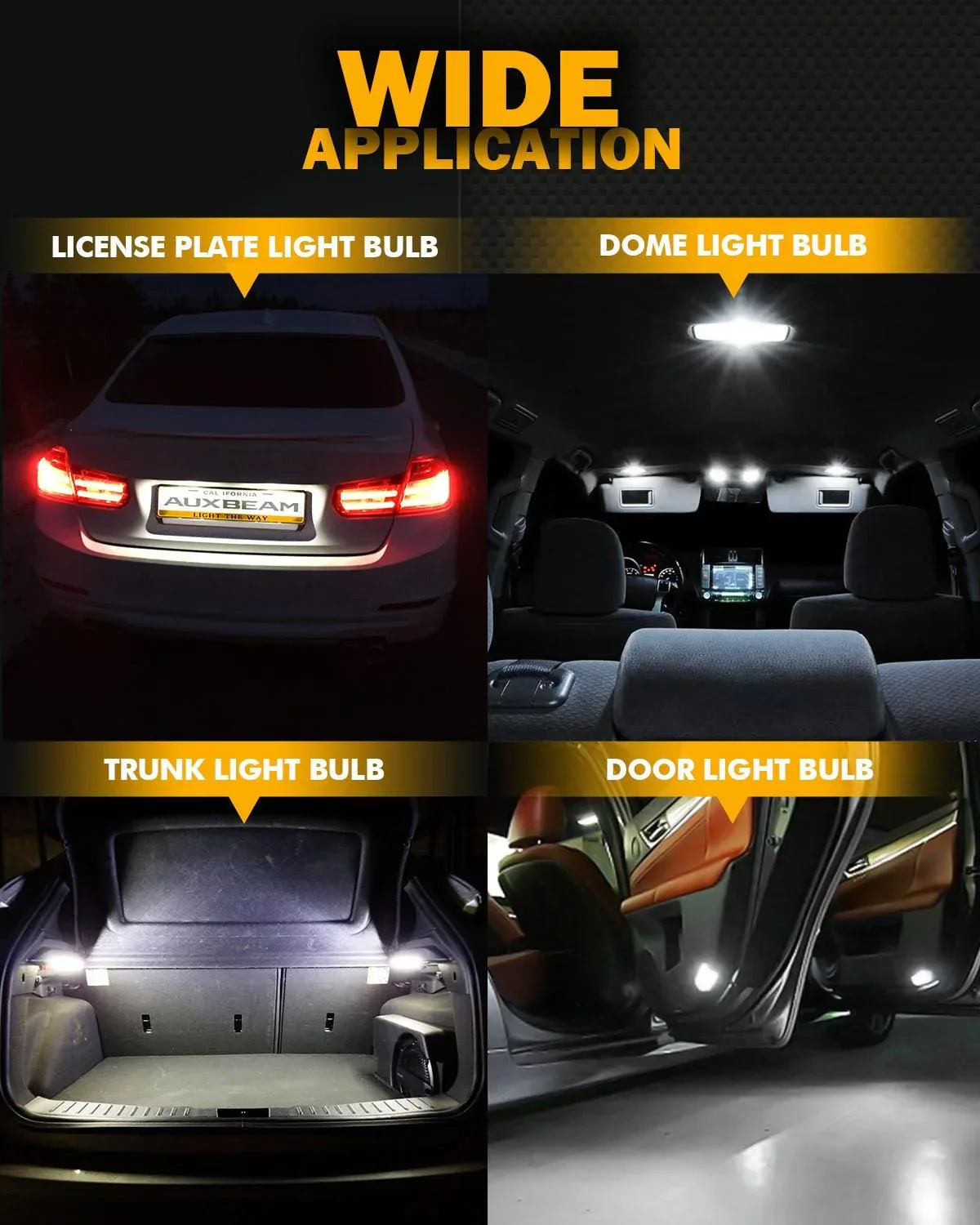 168 2825 W5W T10 LED License Plate/Side Marker/Interior Light Bulbs 3W 400% Brighter Canbus Error Free White B1 Series | 10 Bulbs - Image 8