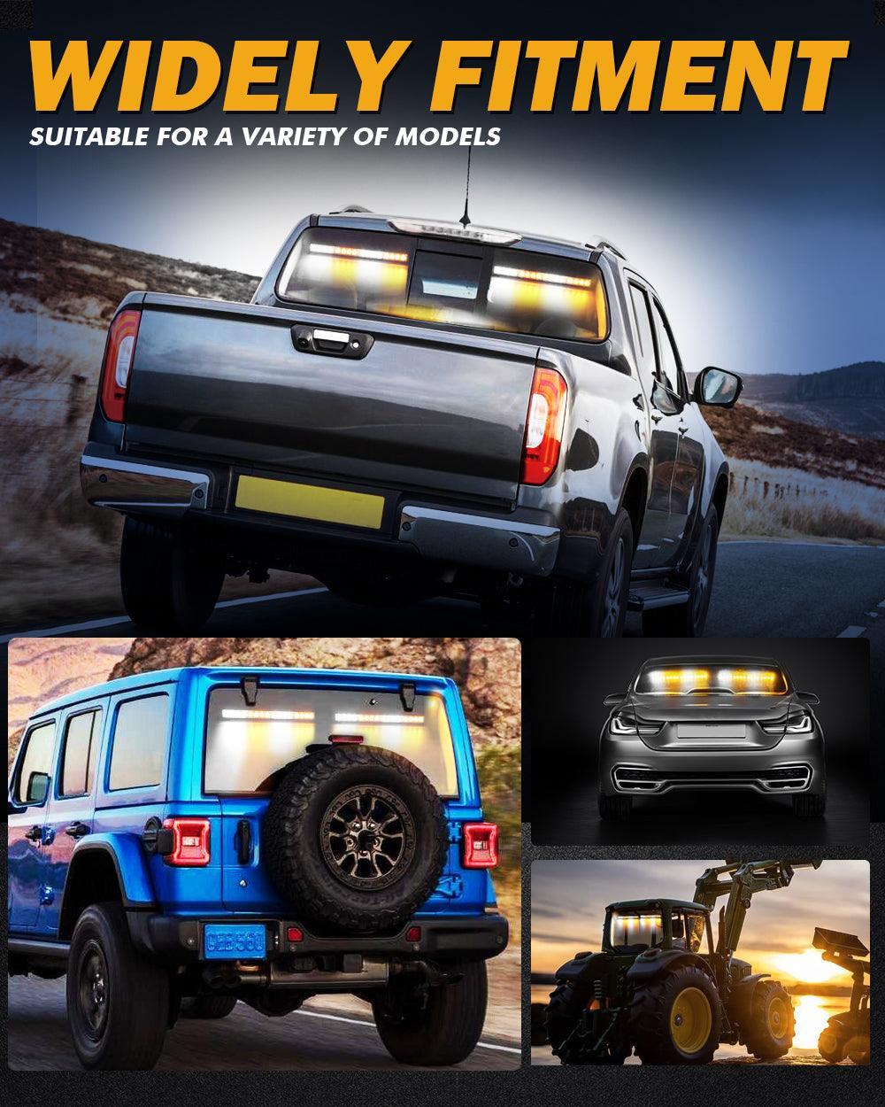 17" Dual LED Directional Emergency Traffic Advisor Light Bars 20 Flashing Patterns with Suction Cup Mount for Vehicles Trucks SUV ATV Car - Image 6