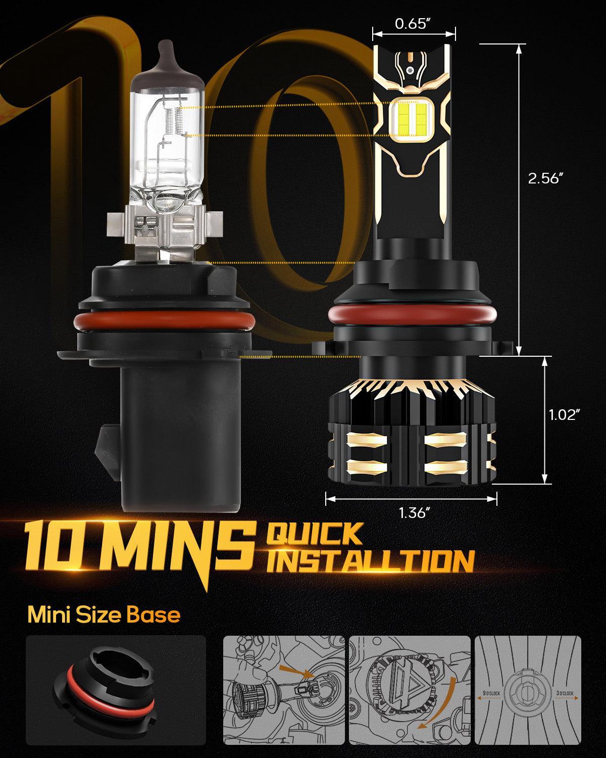 🔥For 2000-2004 Volkswagen Jetta 9007/HB5 LED Headlight Bulbs New GX Series 25000LM 120W 6500K Cool White - Image 11