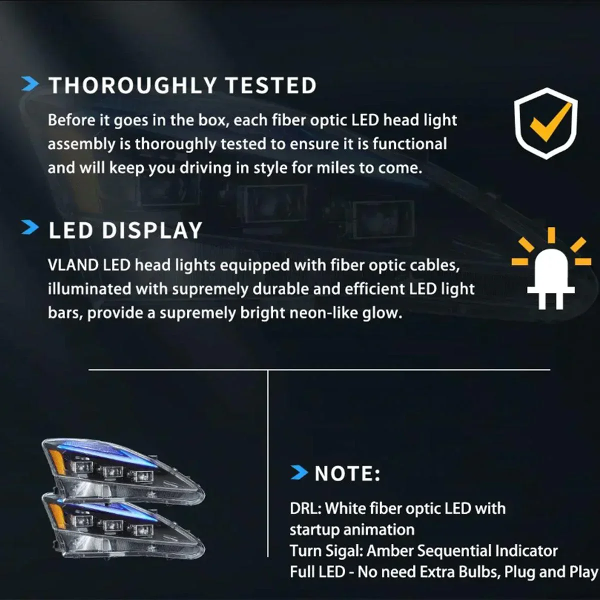 LED Headlight Assembly Matrix Projector With Blue DRL For 2006-2012 Lexus IS250/IS250C/IS350/IS220d & 2008-2014 ISF(XE20) - Image 3