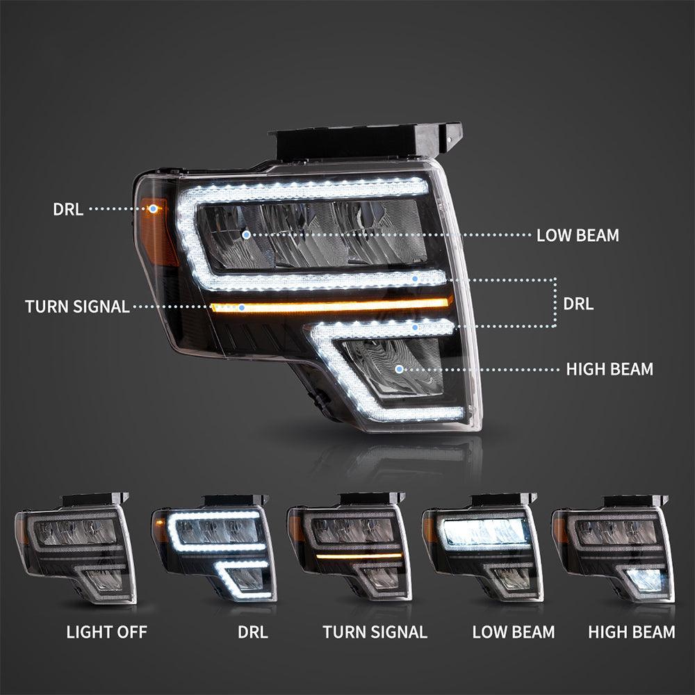 LED Headlight Assembly Reflection Bowl For 2009-2014 Ford F150 12th Gen - Image 3