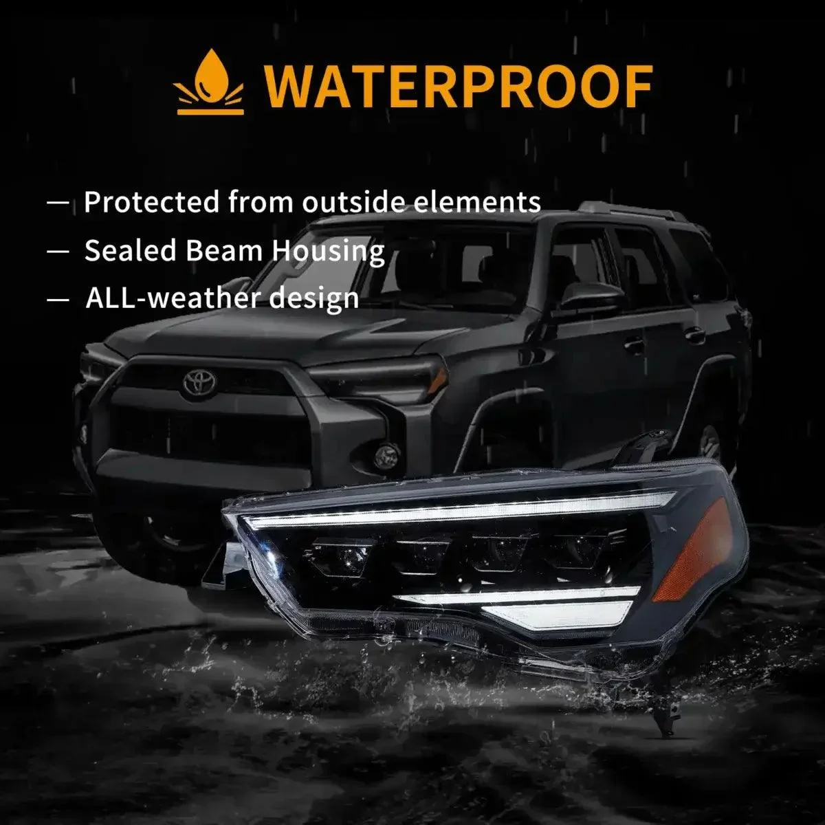 LED Headlight Assembly 4Pcs Projector Upgrade For 2014-2024 Toyota 4Runner - Image 7
