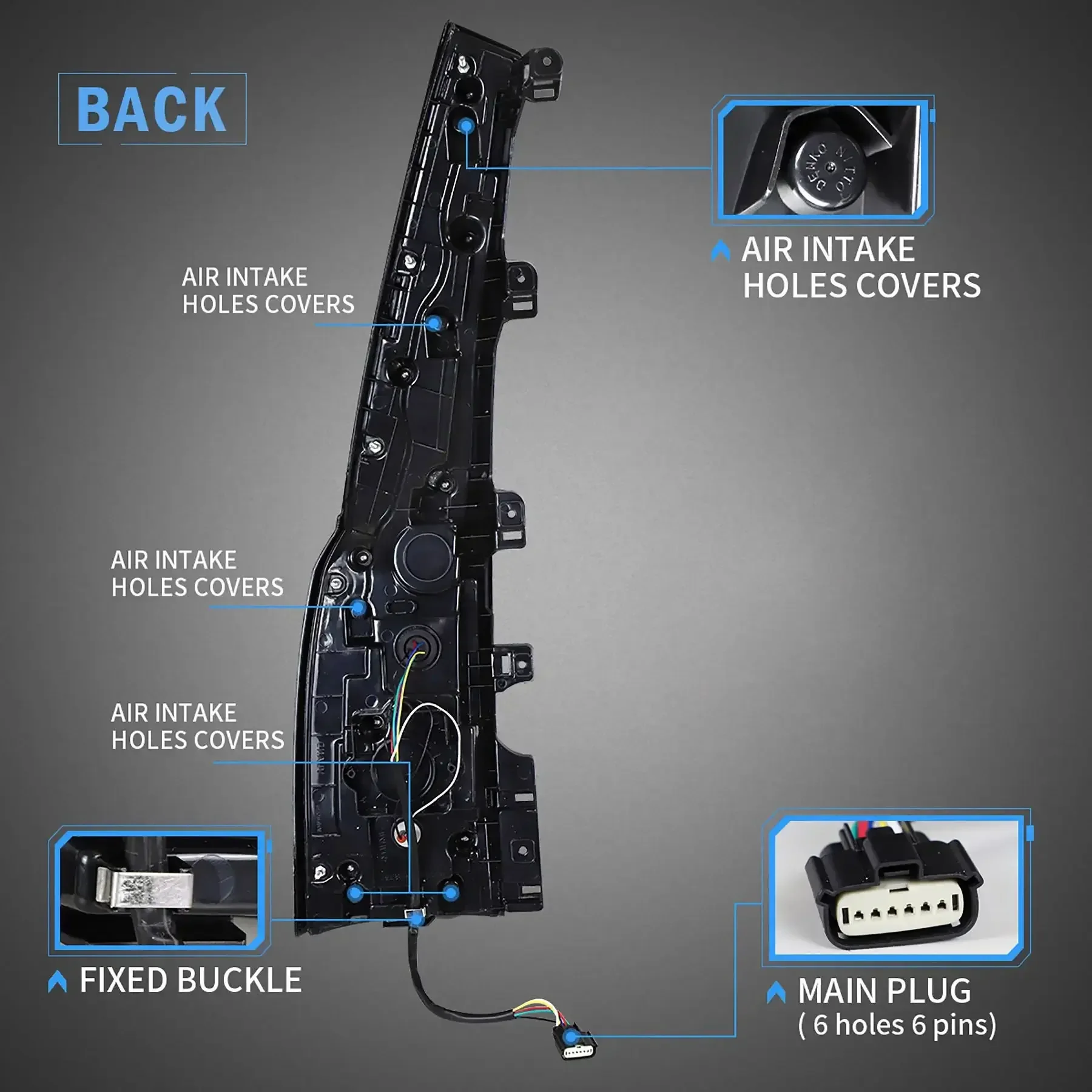 LED Tail Light Assembly with Upgrade LED Kit For 2015-2020（4th Gen) GMC Yukon - Image 9