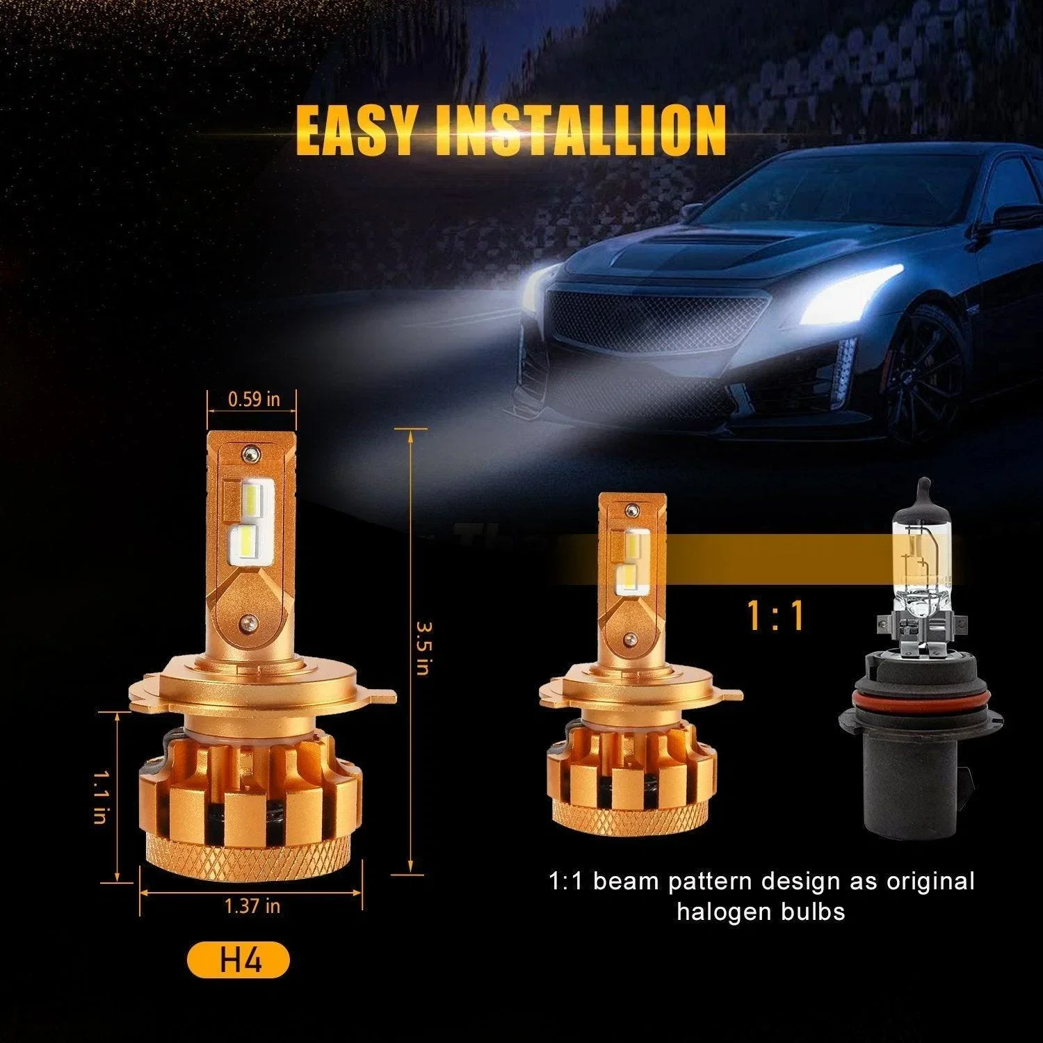 For 2015-2020 VOLKSWAGEN TRANSPORTER T6 (VAN Single HEADLAMP) LED High Low Beam F-16 Plus Series Automotive Grade 14000LM - Image 9