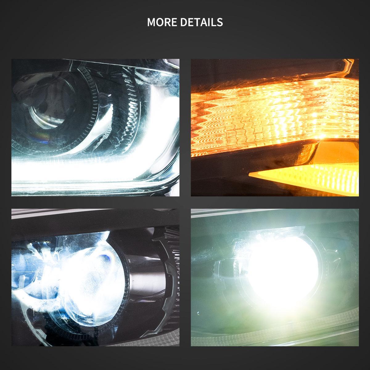 LED Headlight Assembly Dual Beam Projector Black For 2016-2022 Chevrolet Camaro 6th Gen - Image 5