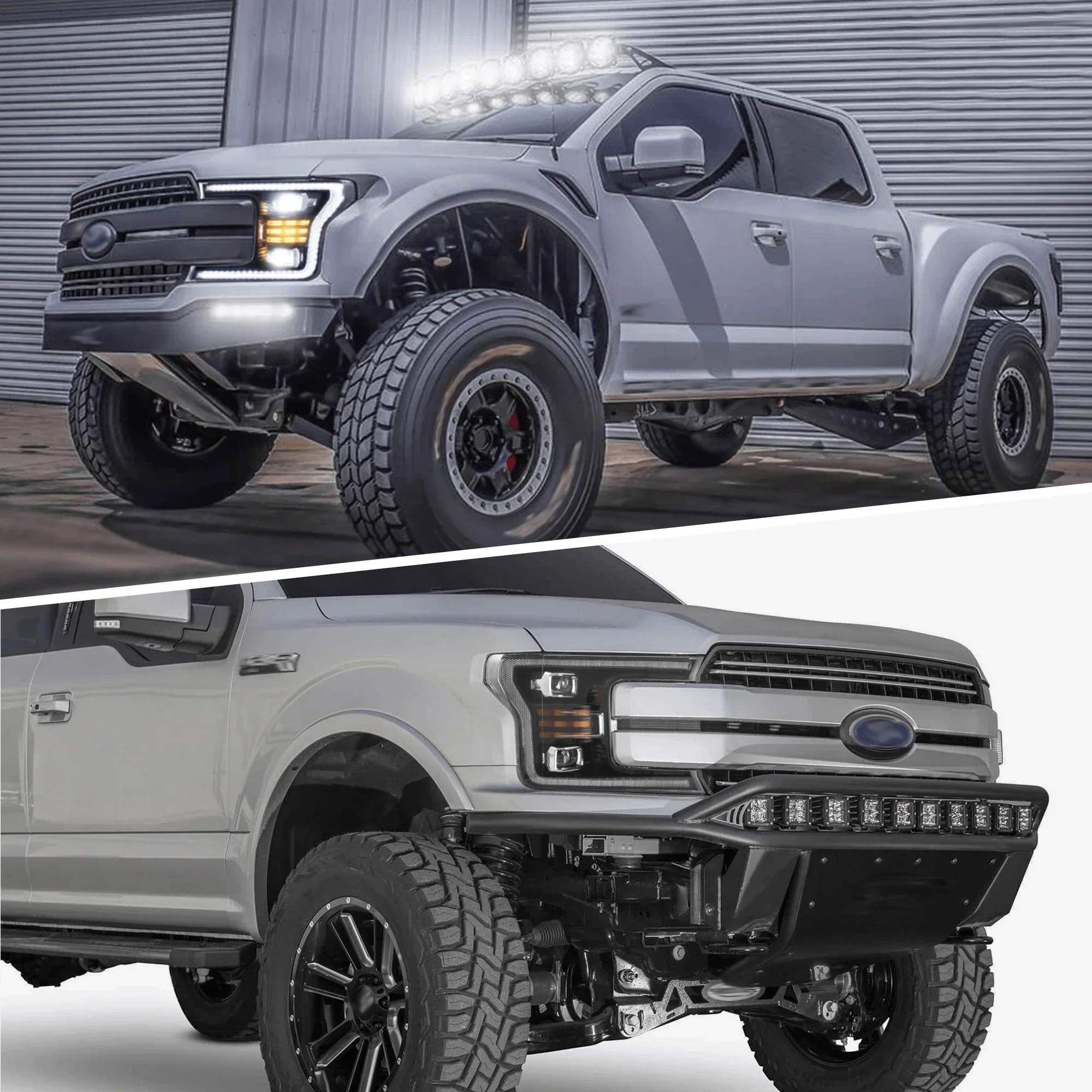 LED Headlight Assembly Dual Beam Projector Black For 2018-2020 Ford F150 13th Gen - Image 11