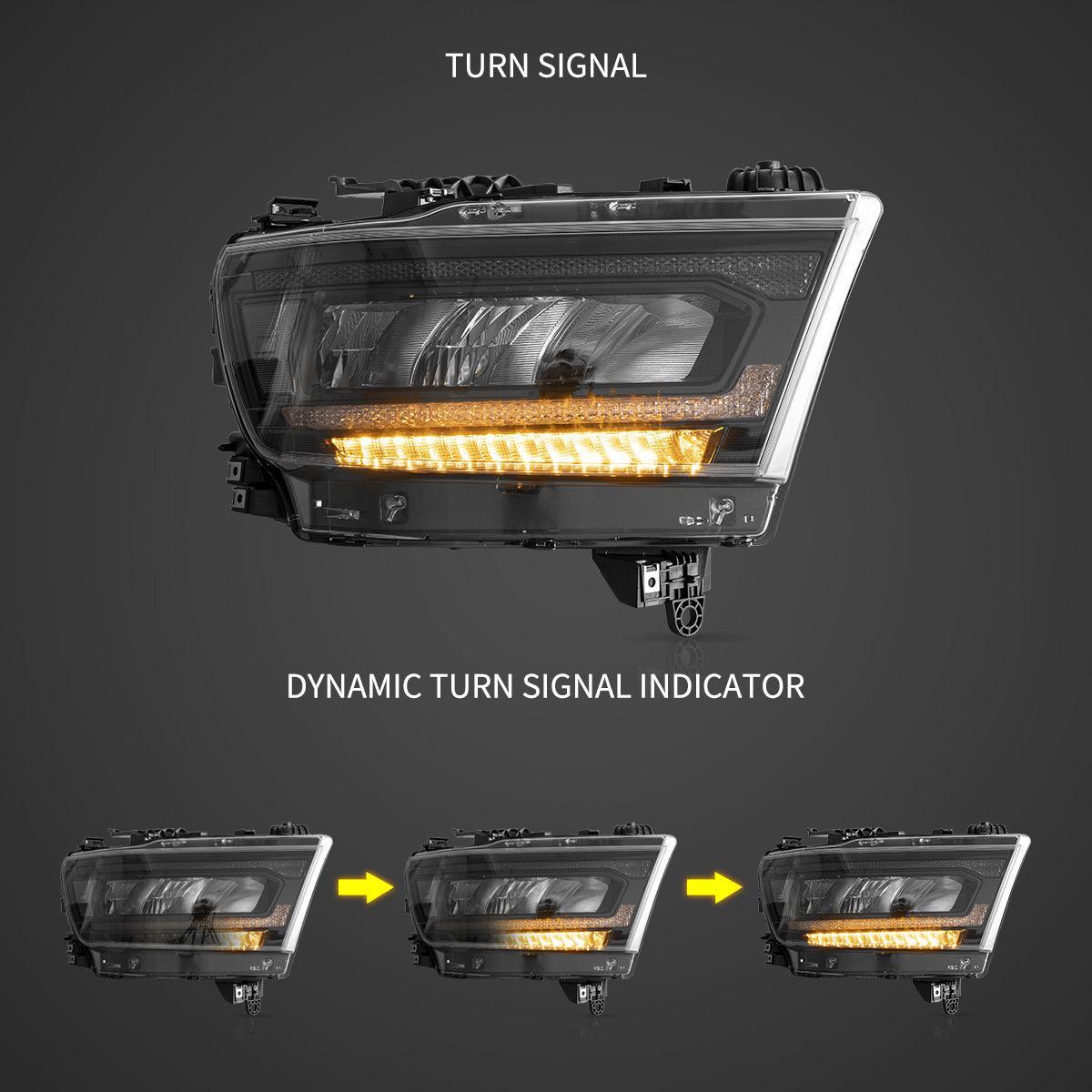 LED Headlight Assembly Reflection Bowl Chrome For 2019-2023 Dodge Ram 1500 5th Gen(DT) - Image 4