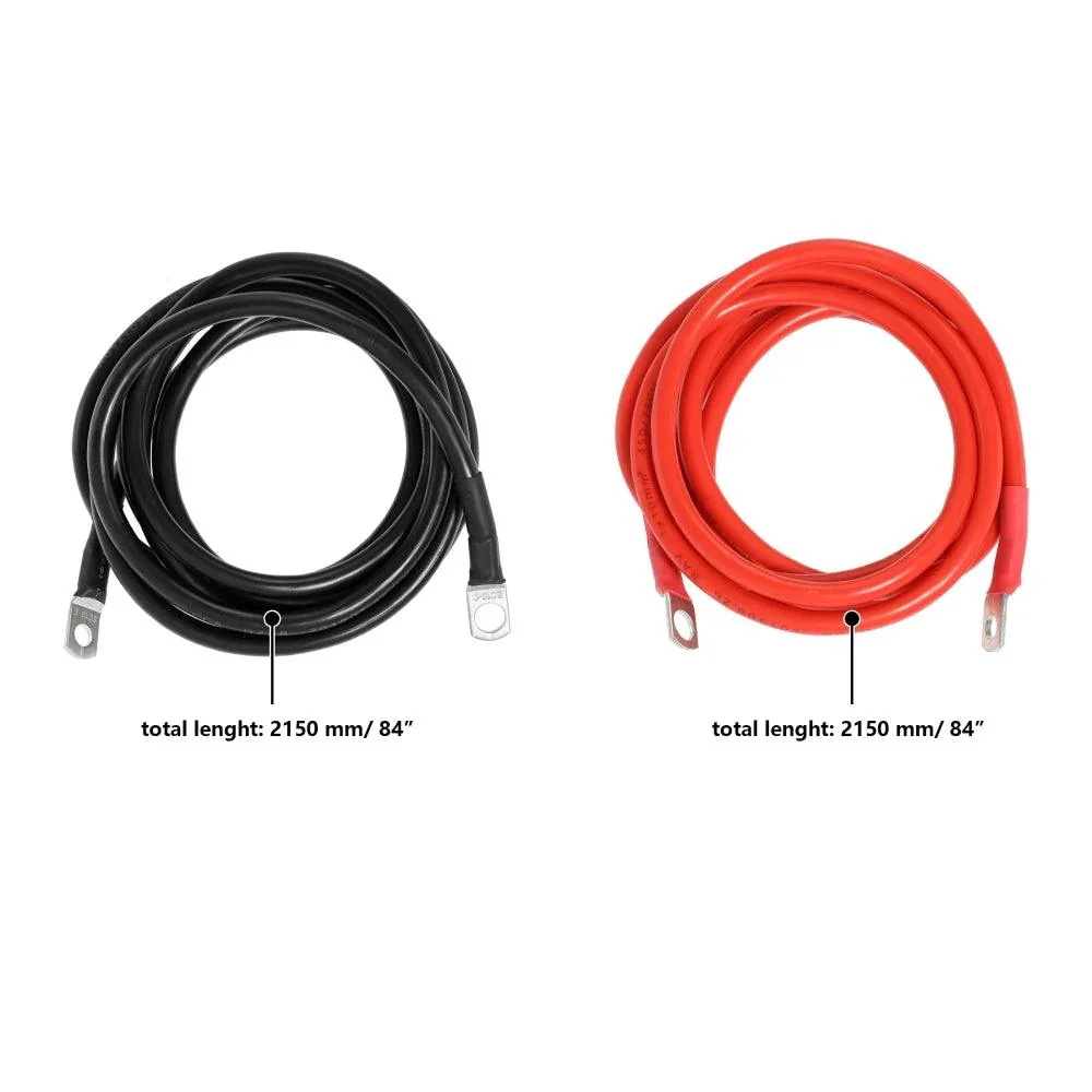7FT 7AWG Battery Cables Tinned Copper Ring Terminal Lugs Battery Wires - Image 6