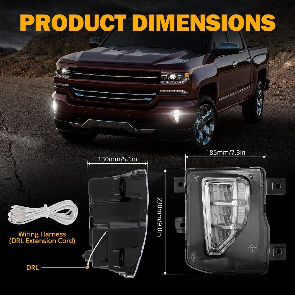 45W LED Fog Lights with DRL for 2016-2018 Chevy Silverado 1500 - Image 8