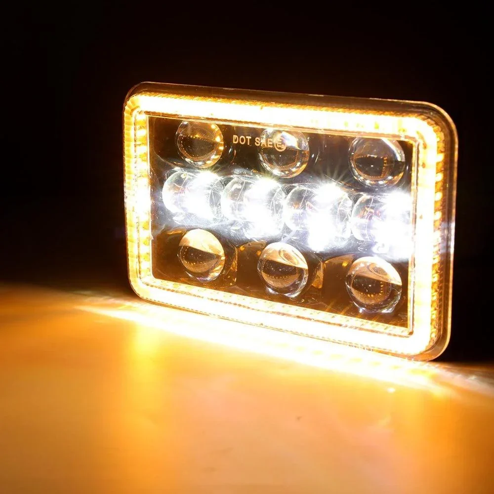 (2PCS/SET)  4x6 inch Sealed Beam LED Headlight with Hi/Low Beam DRL Turn Signal Light - Image 7