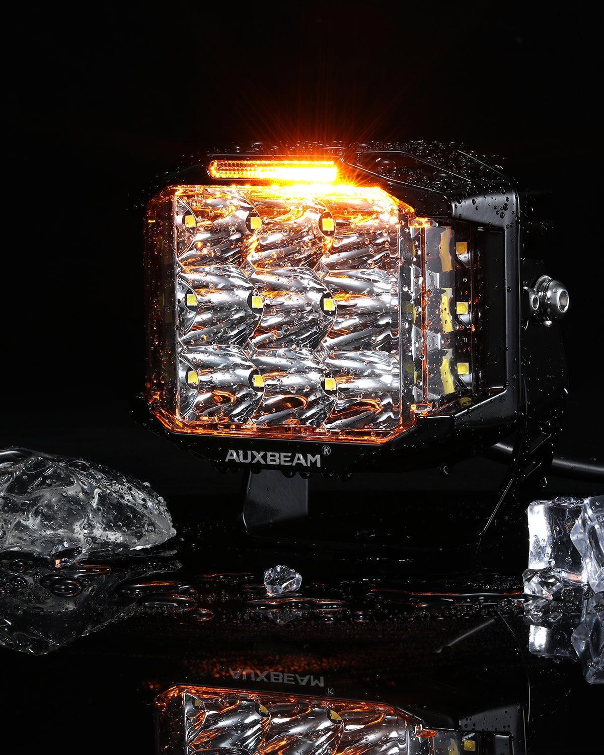 V-MAX Series | 5 Inch 168W 16440LM Spot Beam Side Shooter LED Square Pod Lights with Amber DRL - Image 11