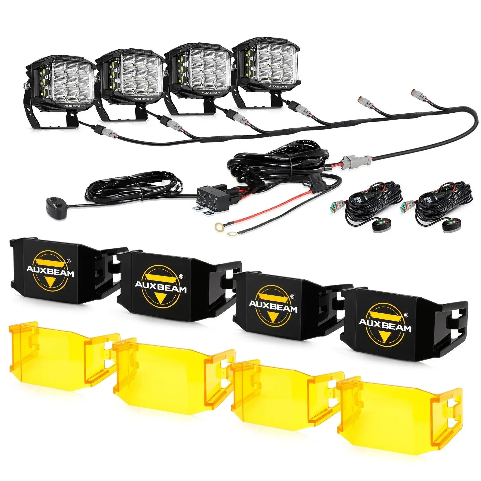 V-MAX Series | 5 Inch 168W 16440LM Spot Beam Side Shooter LED Square Pod Lights with Amber DRL - Image 18