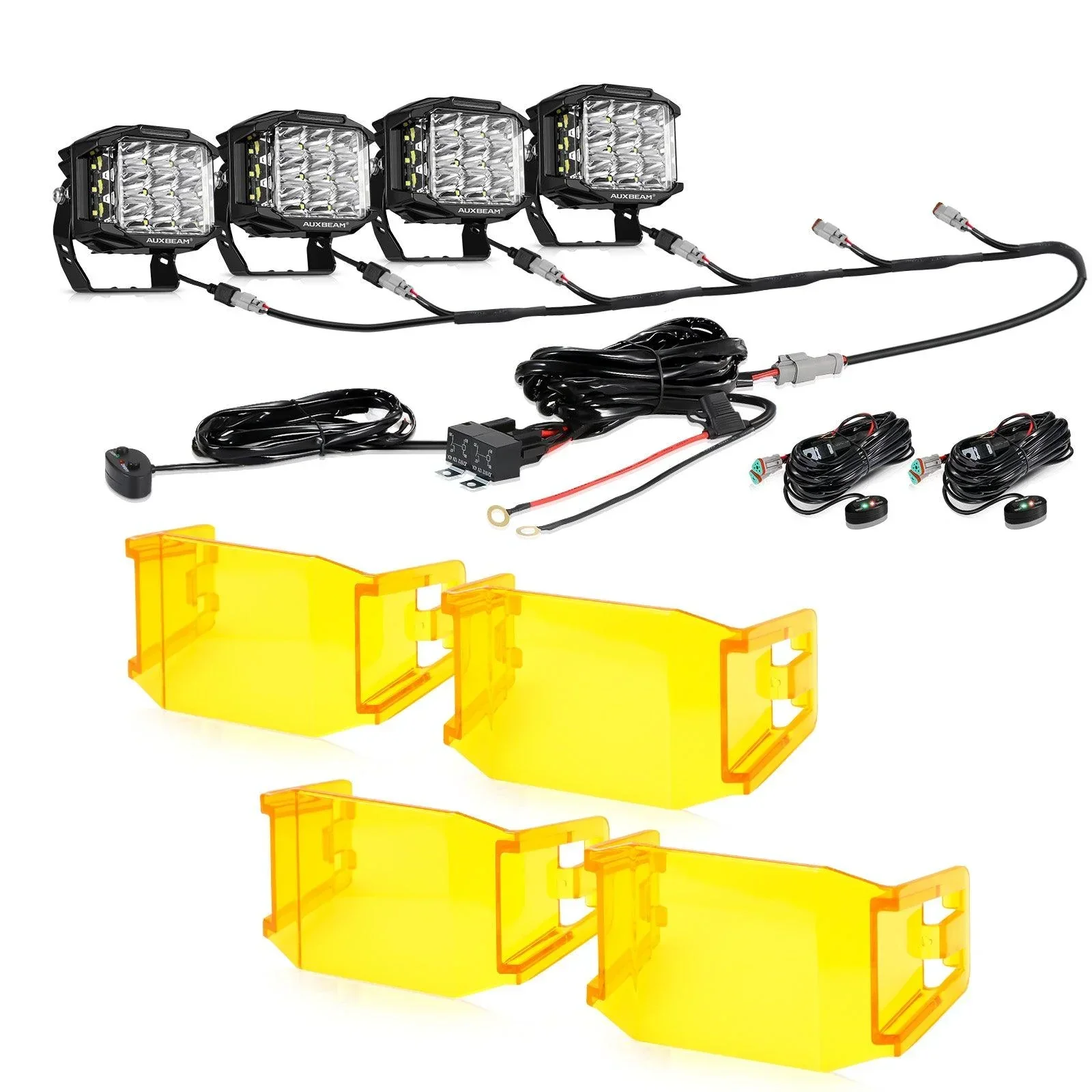 V-MAX Series | 5 Inch 168W 16440LM Spot Beam Side Shooter LED Square Pod Lights with Amber DRL - Image 20