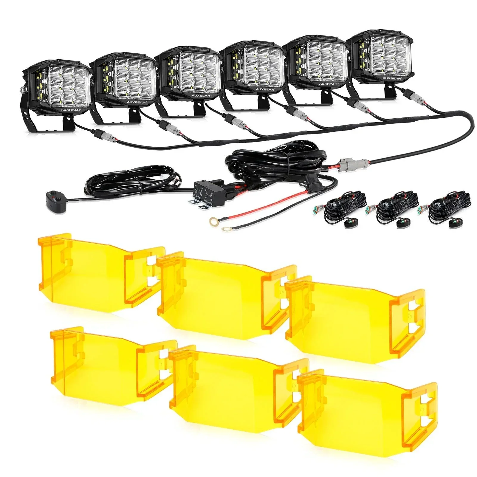 V-MAX Series | 5 Inch 168W 16440LM Spot Beam Side Shooter LED Square Pod Lights with Amber DRL - Image 21