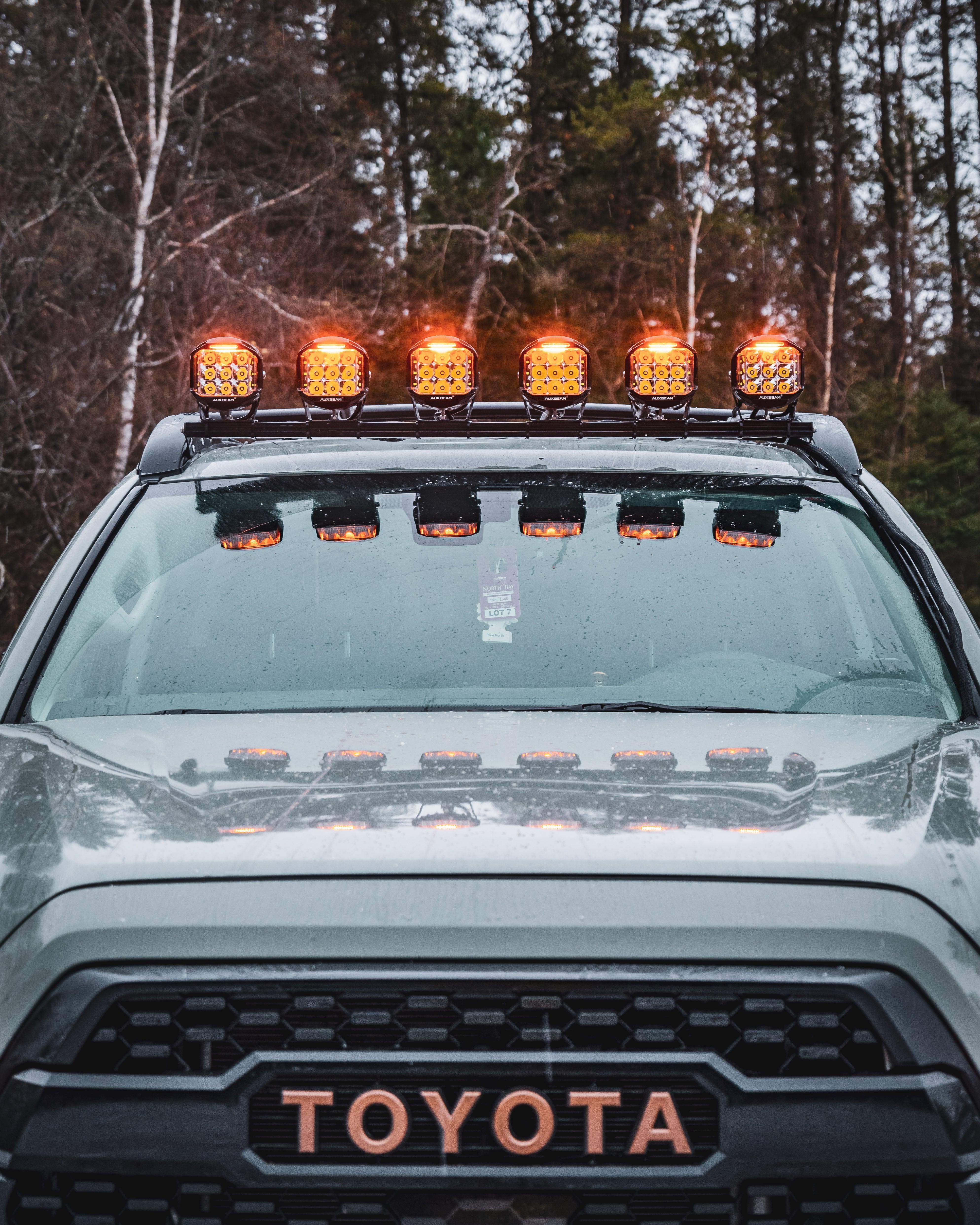 V-MAX Series | 5 Inch 168W 16440LM Spot Beam Side Shooter LED Square Pod Lights with Amber DRL - Image 3