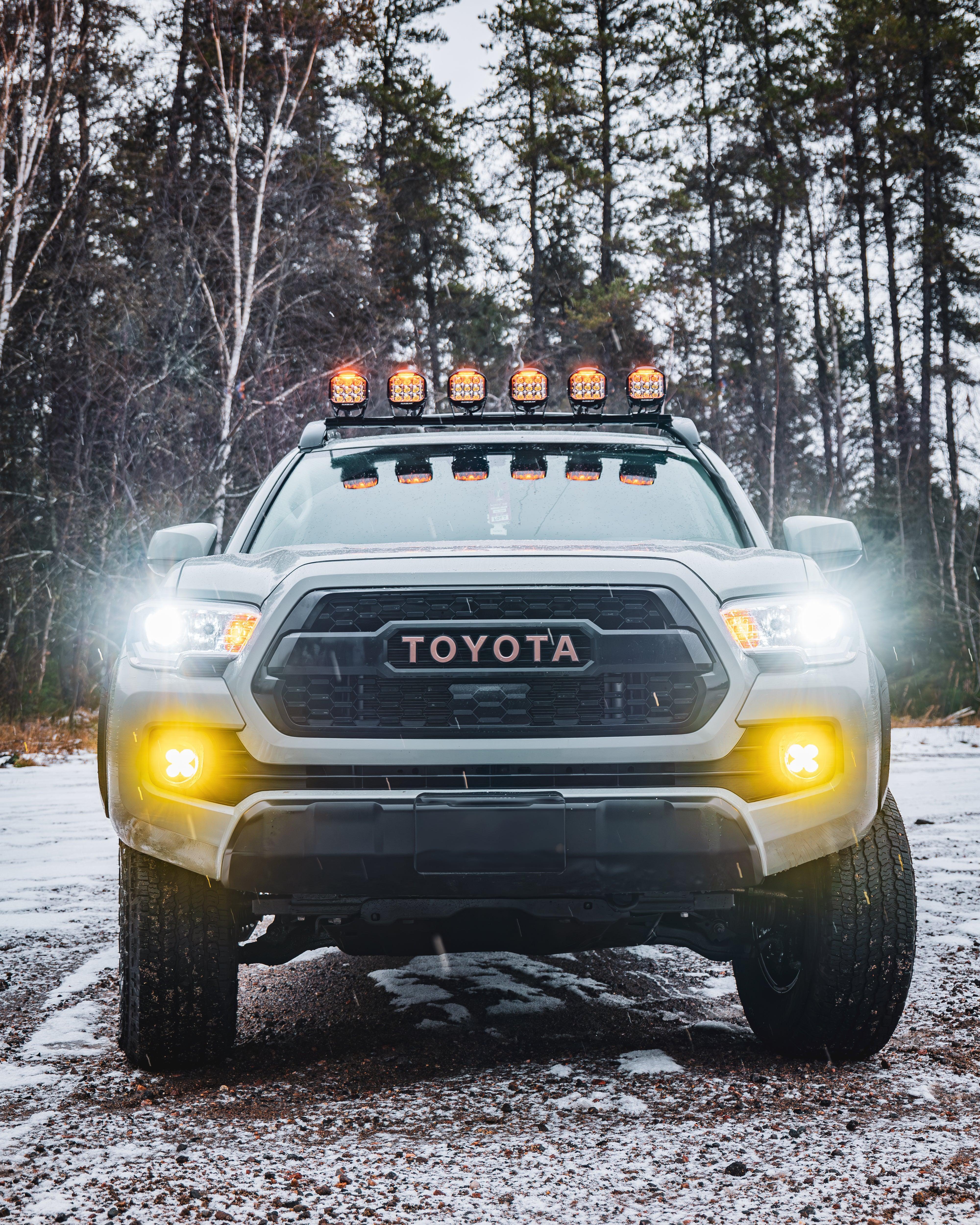 V-MAX Series | 5 Inch 168W 16440LM Spot Beam Side Shooter LED Square Pod Lights with Amber DRL - Image 5
