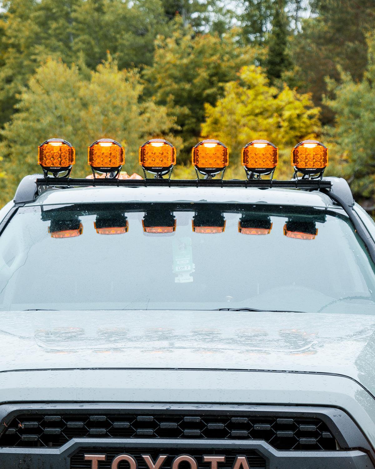 V-MAX Series | 5 Inch 168W 16440LM Spot Beam Side Shooter LED Square Pod Lights with Amber DRL - Image 7