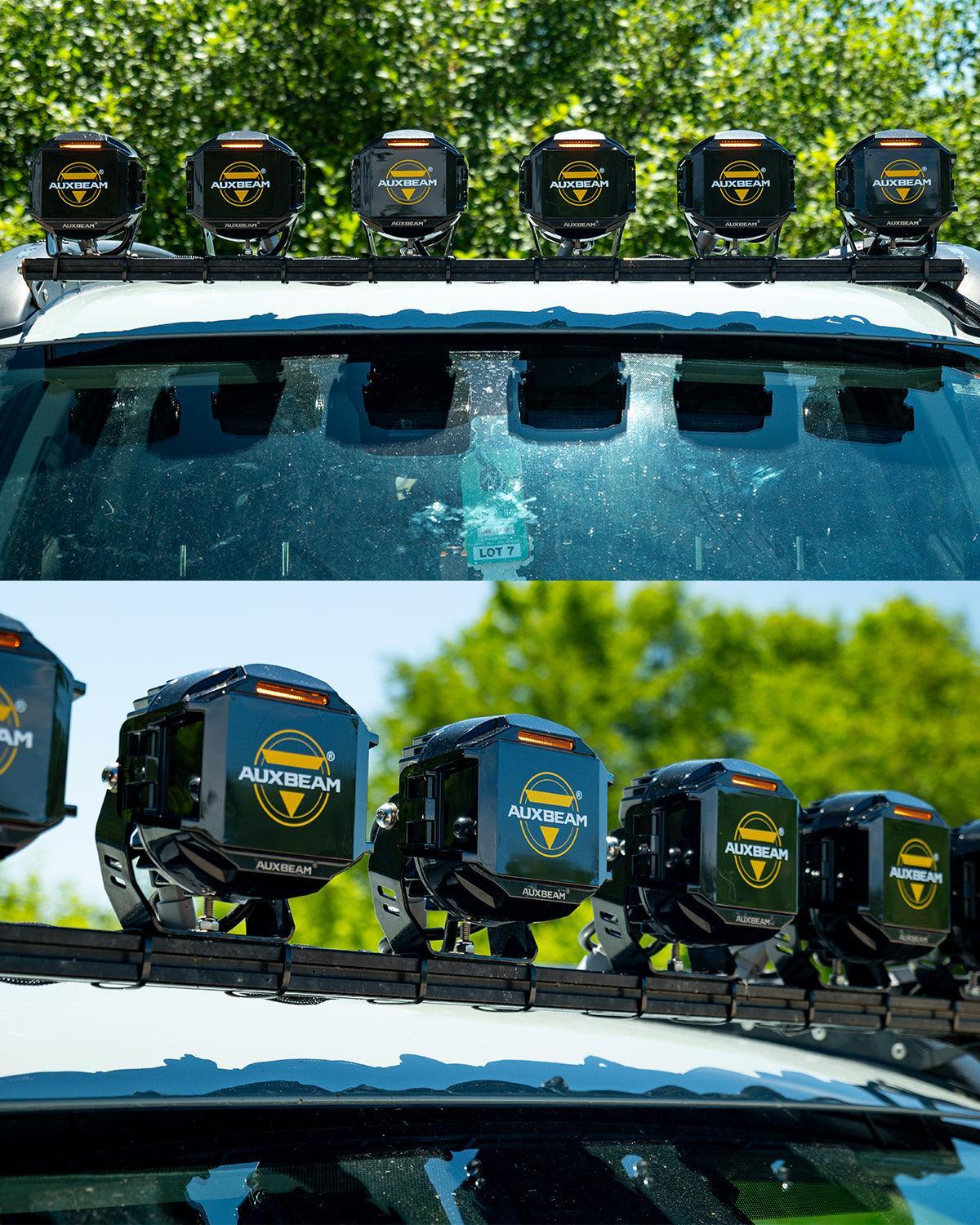V-MAX Series | 5 Inch 168W 16440LM Spot Beam Side Shooter LED Square Pod Lights with Amber DRL - Image 9