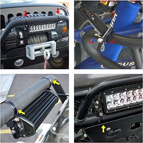 (2pcs/set) Light Bar Mounting Bracket Kit 1 inch Bull Bar Roll Cage Clamps Mount Clamps Universal Holder Kits for L - Image 7