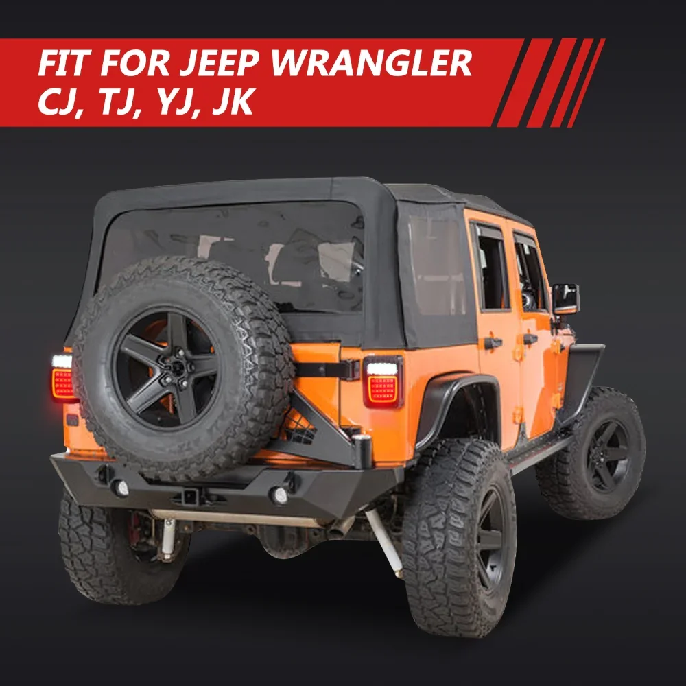 (2pcs/set) Universal Tail Lights 83LEDs for Jeep Wrangler YJ TJ CJ Truck Trailer Boat (Smoked) - Image 2