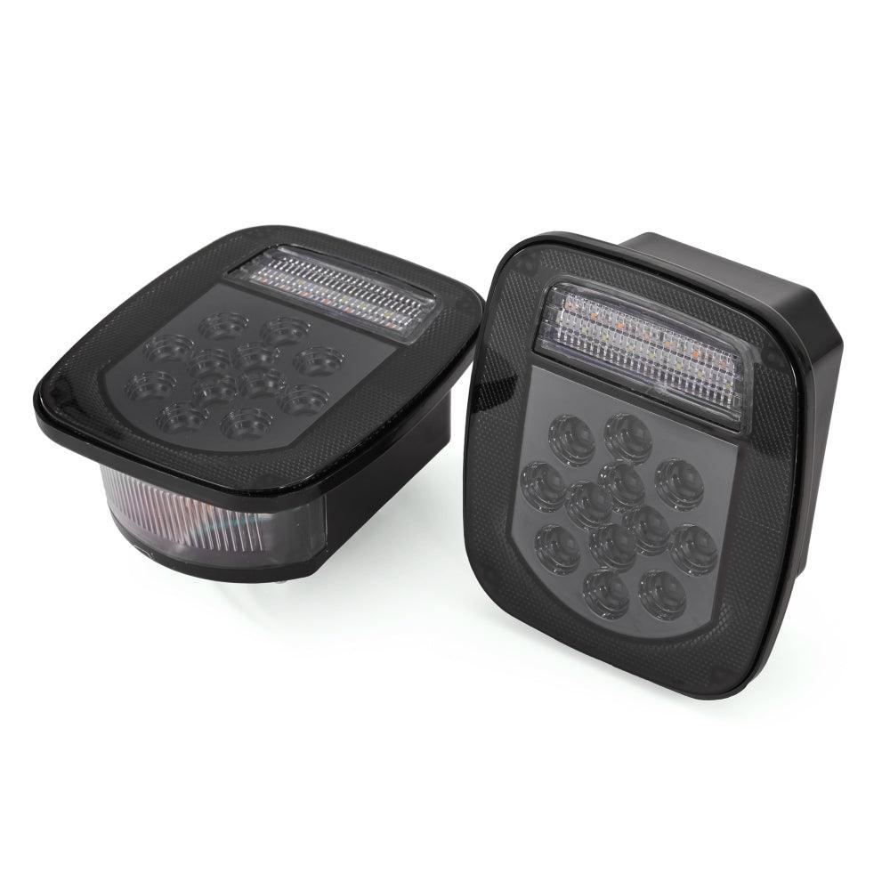 (2pcs/set) Universal Tail Lights 39LEDs Smoked Black for Wrangler YJ TJ CJ Truck Trailer Van Boat - Image 10