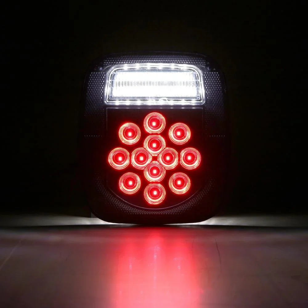 (2pcs/set) Universal Tail Lights 39LEDs Smoked Black for Wrangler YJ TJ CJ Truck Trailer Van Boat - Image 3