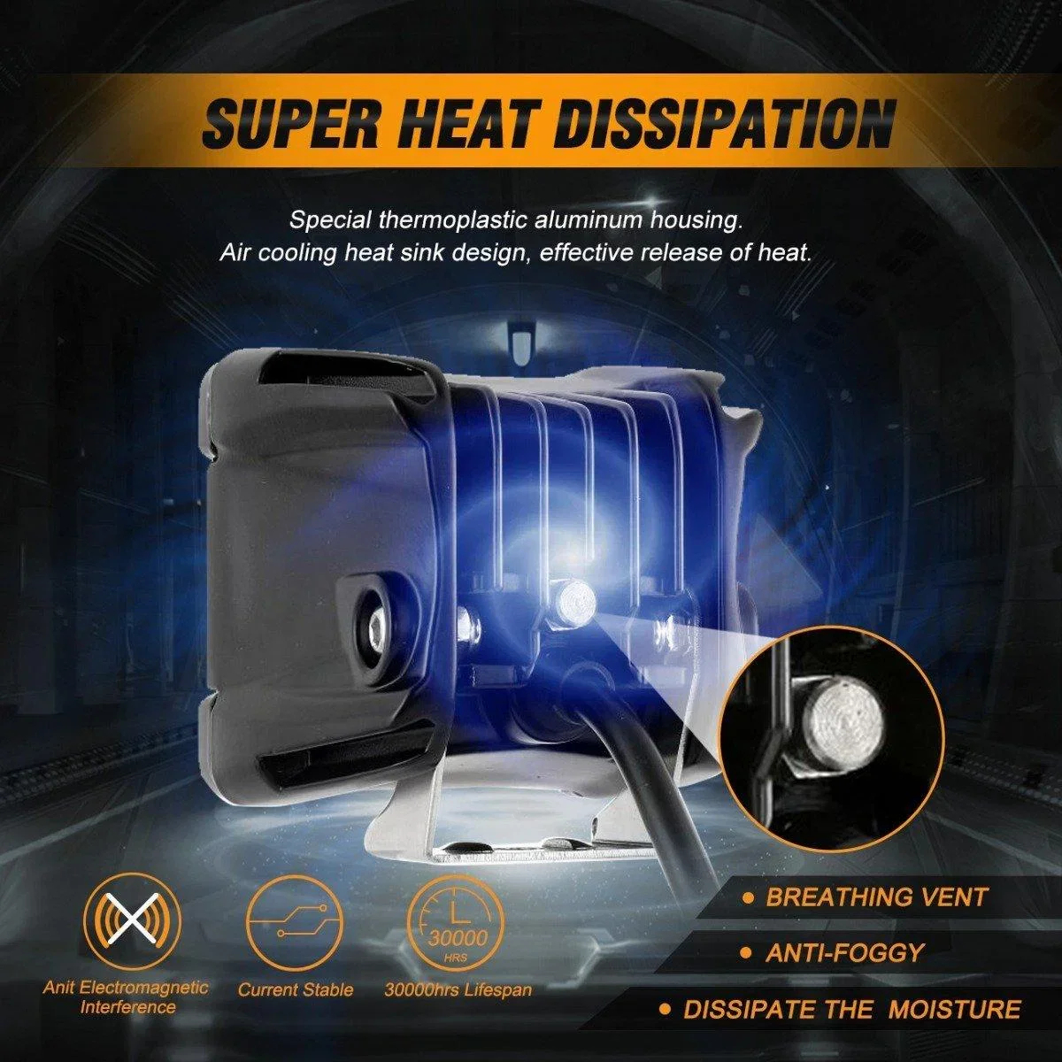 3 Inch LED Pods Light Spot/Flood Beam & Rear Roof Reversing Light LED Pod Light Brackets for 2013-2021 Polaris Ranger 570/800/900/900xp/1000/1000xp - Image 10