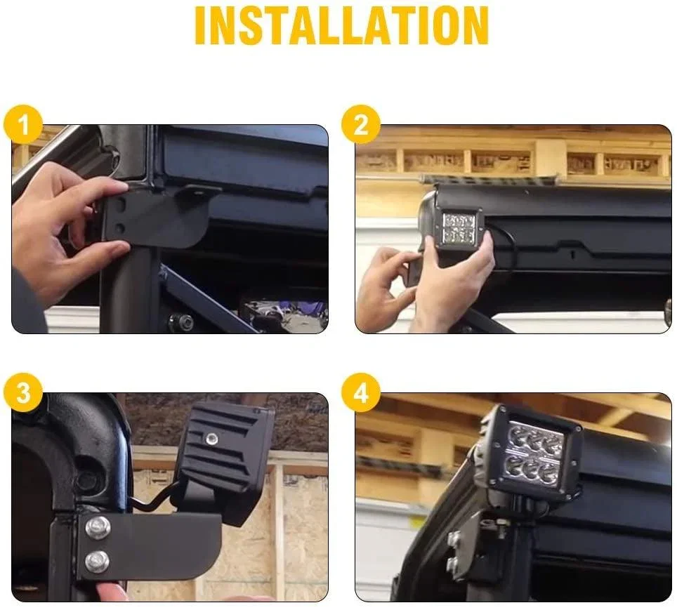 3 Inch LED Pods Light Spot/Flood Beam & Rear Roof Reversing Light LED Pod Light Brackets for 2013-2021 Polaris Ranger 570/800/900/900xp/1000/1000xp - Image 7