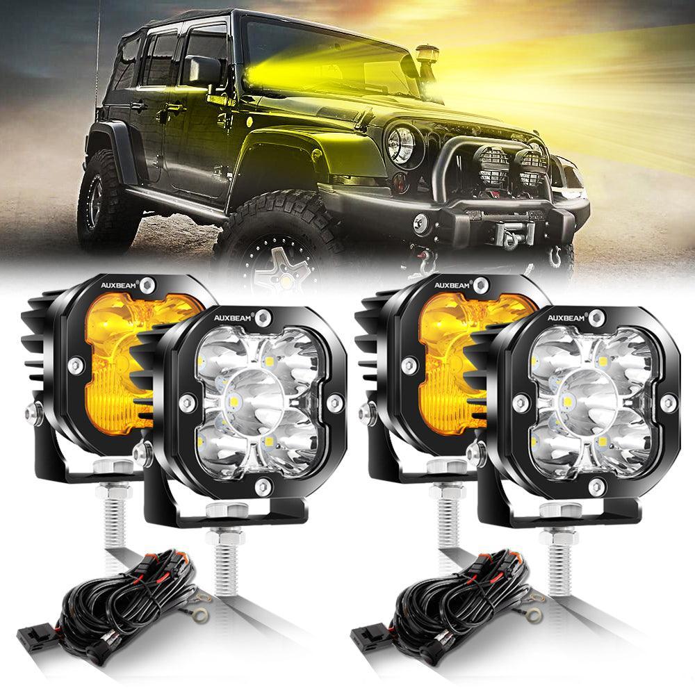 3 Inch 80W 9600LM LED Pods Lights White&Amber for JEEP - Image 13