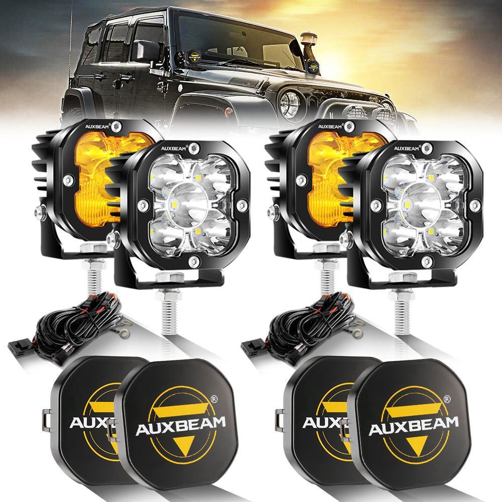 3 Inch 80W 9600LM LED Pods Lights White&Amber for JEEP - Image 14