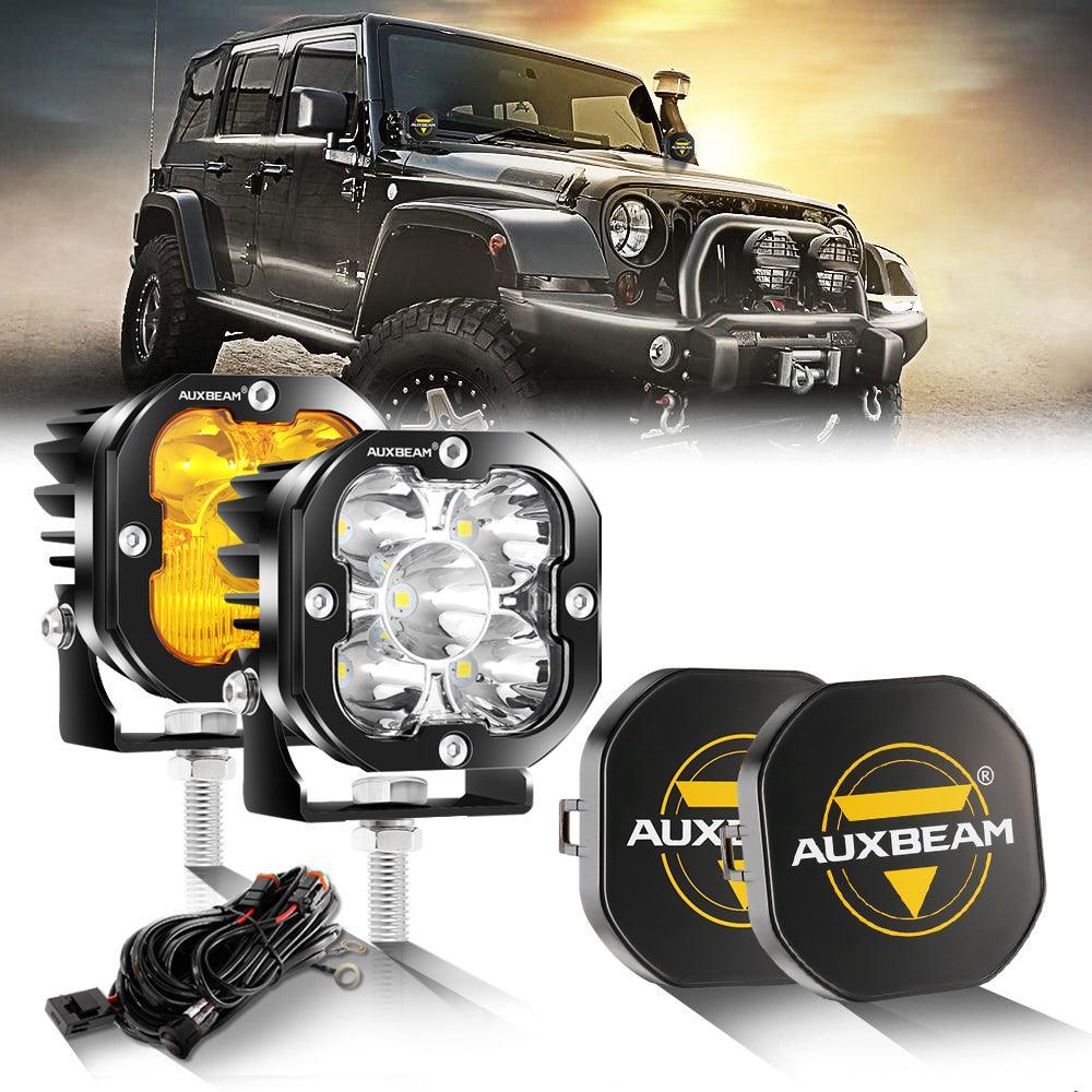 3 Inch 80W 9600LM LED Pods Lights White&Amber for JEEP - Image 15
