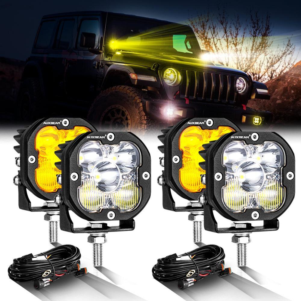 3 Inch 80W 9600LM LED Pods Lights White&Amber for JEEP - Image 20