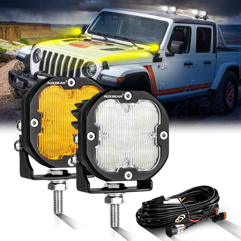3 Inch 80W 9600LM LED Pods Lights White&Amber for JEEP - Image 24