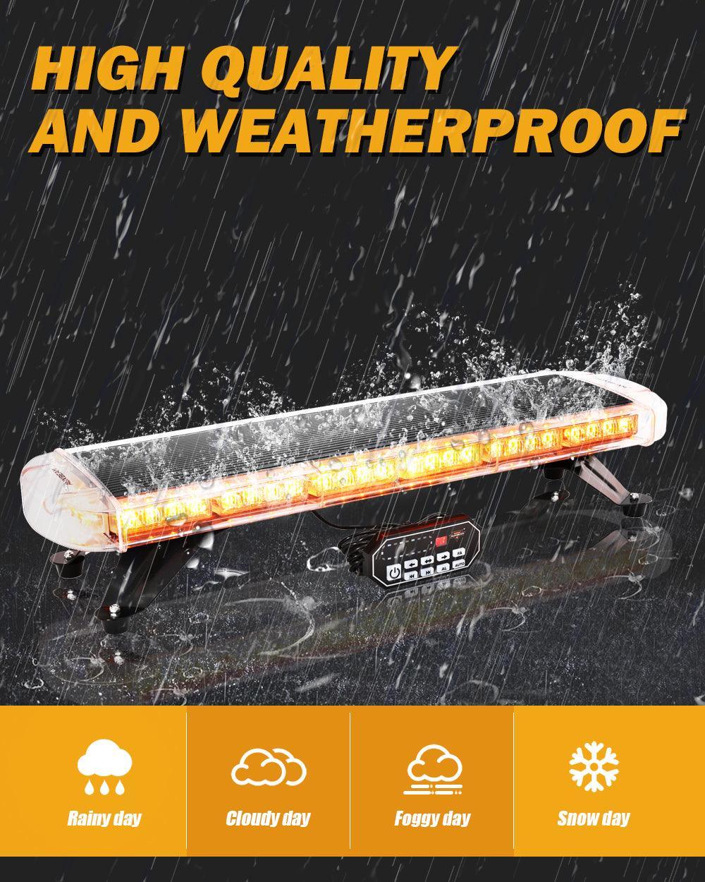 31.5" Rooftop Strobe Flashing Light Bar with Mounting Brackets 20 Flashing Modes Emergency Safety Warning Caution Beacon Lights - Image 4