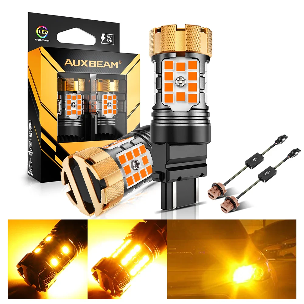 🆕T25 3157 3156 LED Turn Signal Light Rear/Front, Side Marker Light Bulbs 50W 4000LM CAN-Bus Error Free 3000K Amber B21-PRO Series |2 Bulbs - Image 11