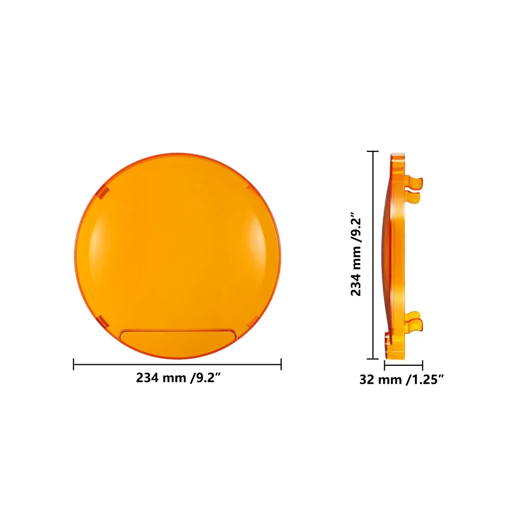 360 PRO/RAY-L Series 7/9 Inch LED Driving Lights Dark Amber Cover Light Shield Cover - Image 6